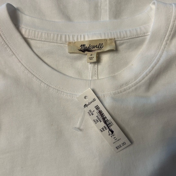 Women’s Madewell Cotton Relaxed Oversized Tee White NWT #NS162 - Picture 4 of 5